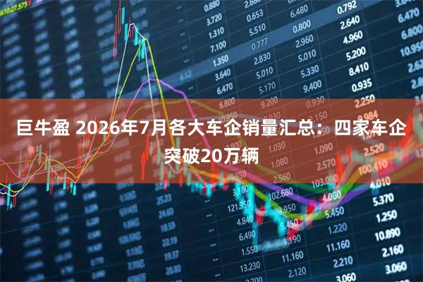 巨牛盈 2026年7月各大车企销量汇总:四家车企突破20万辆